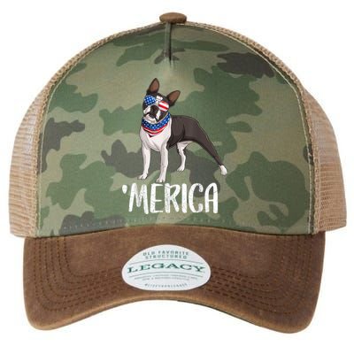 Merica Boston Terrier Dog 4th Of July American Flag Legacy Tie Dye Trucker Hat
