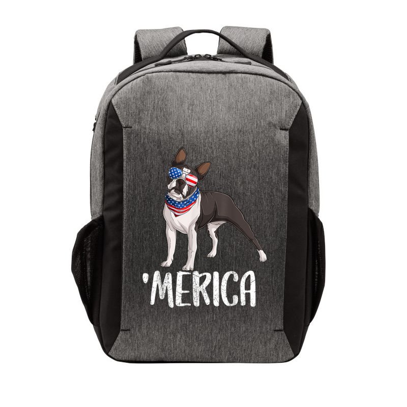 Merica Boston Terrier Dog 4th Of July American Flag Vector Backpack