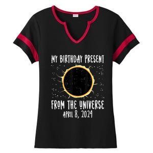 My Birthday Total Solar Eclipse 2024 April 8 Ladies Halftime Notch Neck Tee