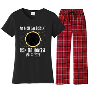 My Birthday Total Solar Eclipse 2024 April 8 Women's Flannel Pajama Set