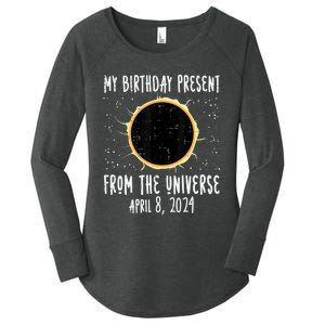 My Birthday Total Solar Eclipse 2024 April 8 Women's Perfect Tri Tunic Long Sleeve Shirt