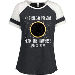 My Birthday Total Solar Eclipse 2024 April 8 Enza Ladies Jersey Colorblock Tee