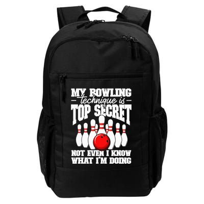 My Bowling Technique Is Top Secret Funny Bowling Bowler Backpack