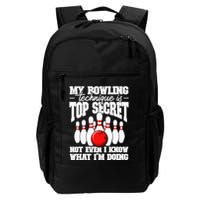My Bowling Technique Is Top Secret Funny Bowling Bowler Backpack