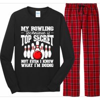 My Bowling Technique Is Top Secret Funny Bowling Bowler Long Sleeve Pajama Set