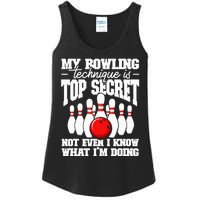 My Bowling Technique Is Top Secret Funny Bowling Bowler Ladies Essential Tank