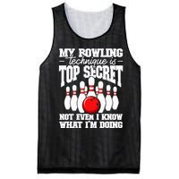 My Bowling Technique Is Top Secret Funny Bowling Bowler Mesh Reversible Basketball Jersey Tank