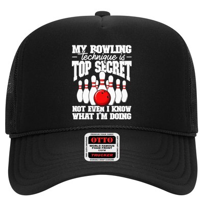 My Bowling Technique Is Top Secret Funny Bowling Bowler Trucker Hat