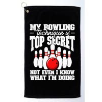 My Bowling Technique Is Top Secret Funny Bowling Bowler Golf Towel