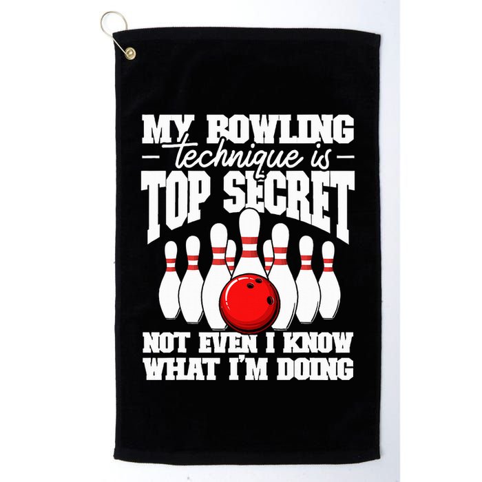 My Bowling Technique Is Top Secret Funny Bowling Bowler Golf Towel