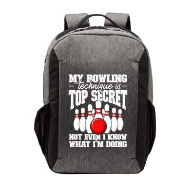 My Bowling Technique Is Top Secret Funny Bowling Bowler Vector Backpack