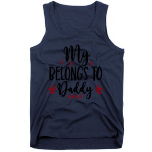 My Belongs To Daddy, Heart, Couple, Valentine White Tank Top