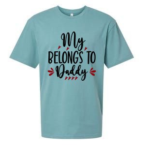 My Belongs To Daddy, Heart, Couple, Valentine White Sueded Cloud Jersey T-Shirt