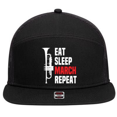 Marching Band Trumpet Funny Trumpet Players Tee Gift 7 Panel Mesh Trucker Snapback Hat