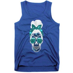 Messy Bun True Crime Theme Decor Great Gift Tank Top