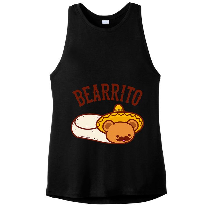 Mexican Bearrito Teddy Bear Burrito With Mustache Ladies PosiCharge Tri-Blend Wicking Tank