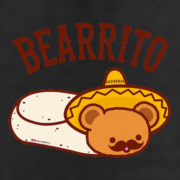 Mexican Bearrito Teddy Bear Burrito With Mustache 7 Panel Mesh Trucker Snapback Hat
