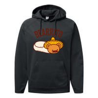 Mexican Bearrito Teddy Bear Burrito With Mustache Performance Fleece Hoodie