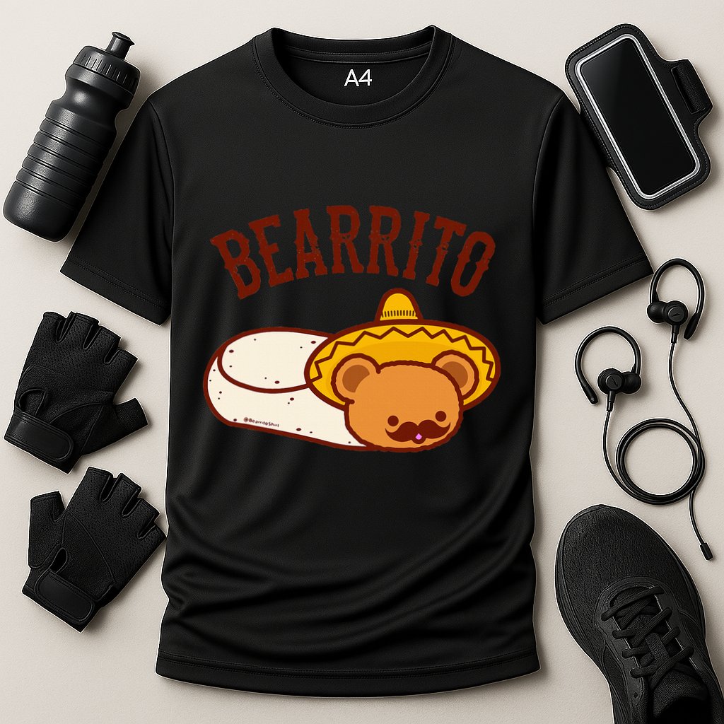 Mexican Bearrito Teddy Bear Burrito With Mustache Cooling Performance Crew T-Shirt