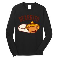 Mexican Bearrito Teddy Bear Burrito With Mustache Long Sleeve Shirt