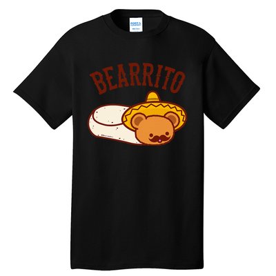 Mexican Bearrito Teddy Bear Burrito With Mustache Tall T-Shirt