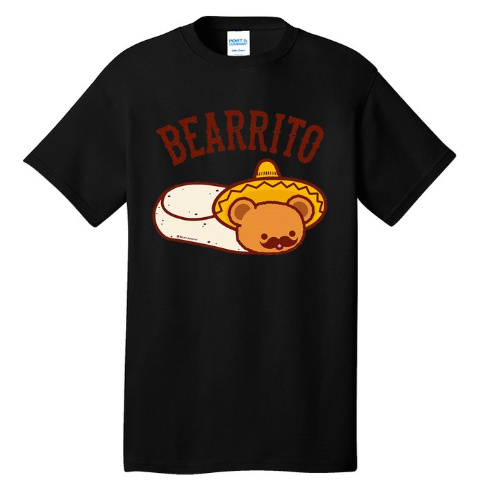 Mexican Bearrito Teddy Bear Burrito With Mustache Tall T-Shirt