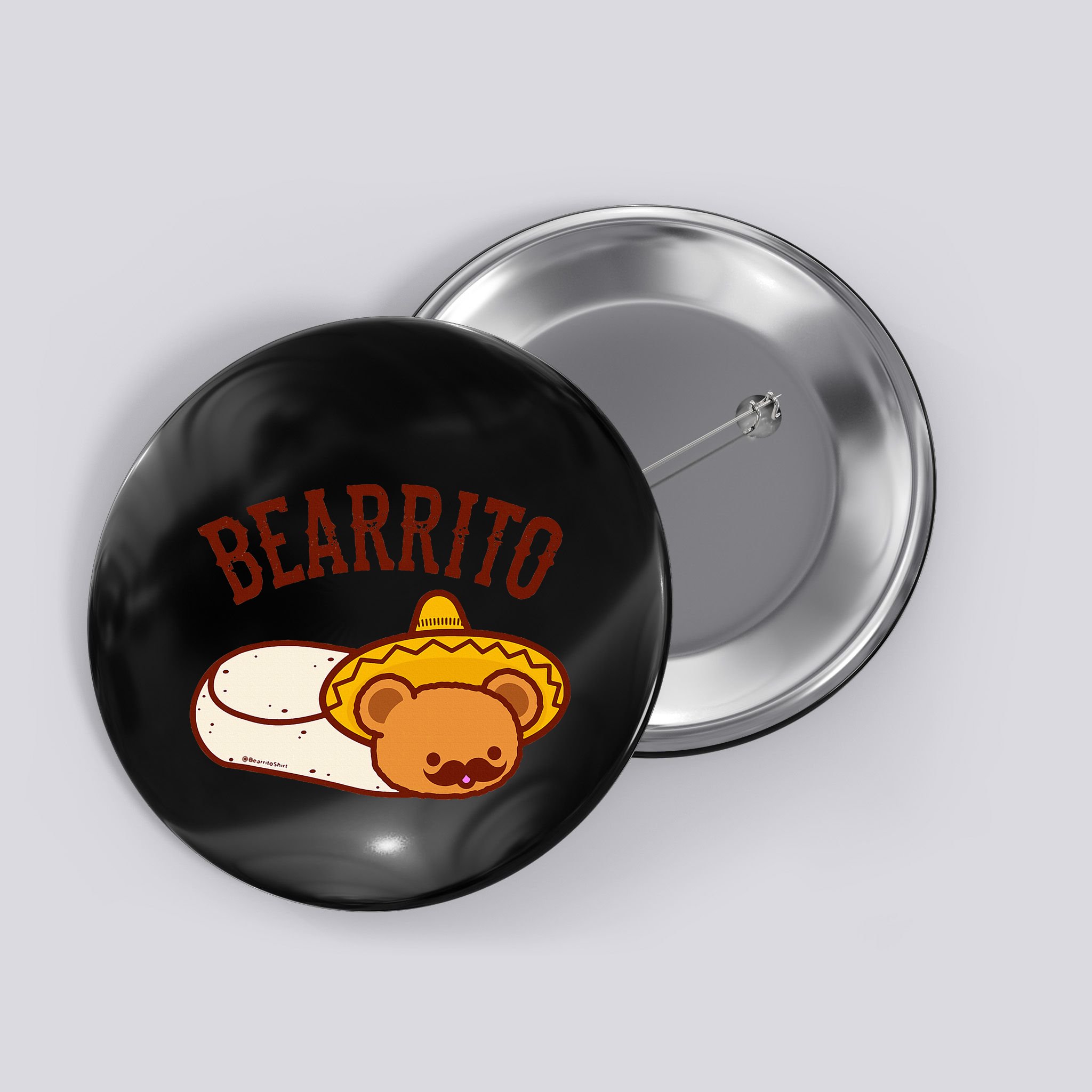 Mexican Bearrito Teddy Bear Burrito With Mustache Button