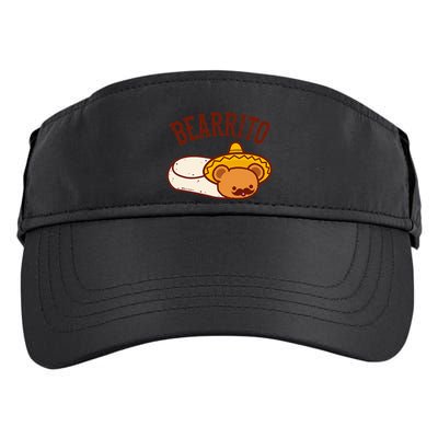 Mexican Bearrito Teddy Bear Burrito With Mustache Adult Drive Performance Visor