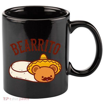 Mexican Bearrito Teddy Bear Burrito With Mustache 11oz C Handle Ceramic Mug