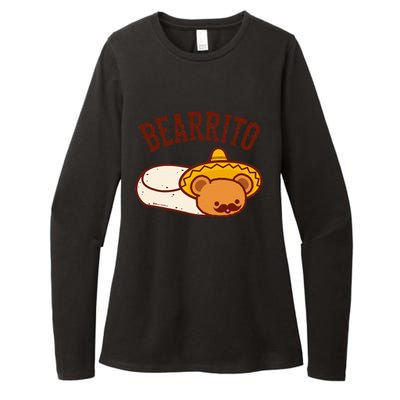 Mexican Bearrito Teddy Bear Burrito With Mustache Womens CVC Long Sleeve Shirt