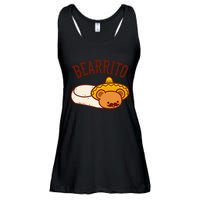 Mexican Bearrito Teddy Bear Burrito With Mustache Ladies Essential Flowy Tank