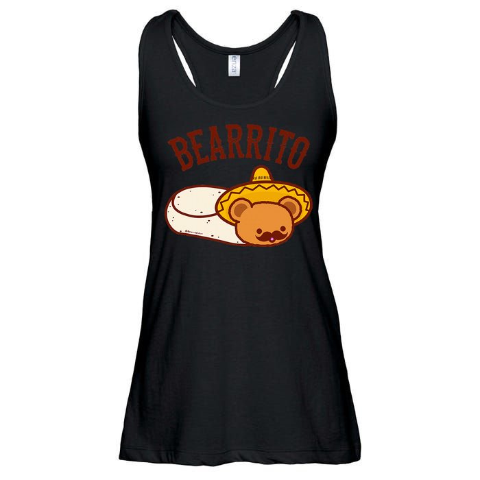 Mexican Bearrito Teddy Bear Burrito With Mustache Ladies Essential Flowy Tank