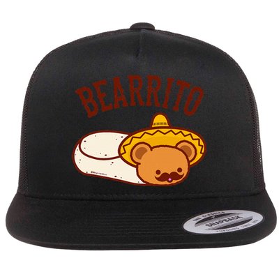 Mexican Bearrito Teddy Bear Burrito With Mustache Flat Bill Trucker Hat