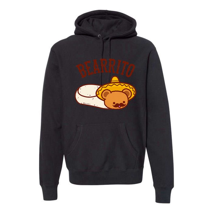 Mexican Bearrito Teddy Bear Burrito With Mustache Premium Hoodie