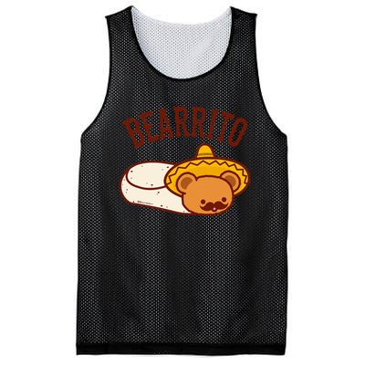 Mexican Bearrito Teddy Bear Burrito With Mustache Mesh Reversible Basketball Jersey Tank