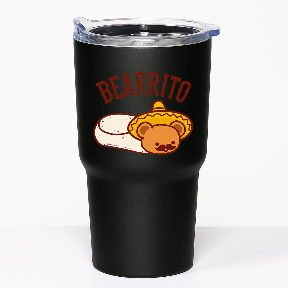 Mexican Bearrito Teddy Bear Burrito With Mustache Tumbler