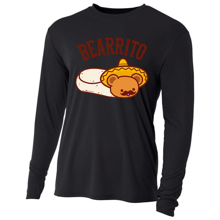 Mexican Bearrito Teddy Bear Burrito With Mustache Cooling Performance Long Sleeve Crew