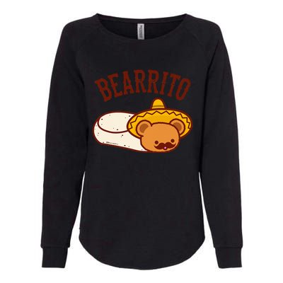 Mexican Bearrito Teddy Bear Burrito With Mustache Womens California Wash Sweatshirt