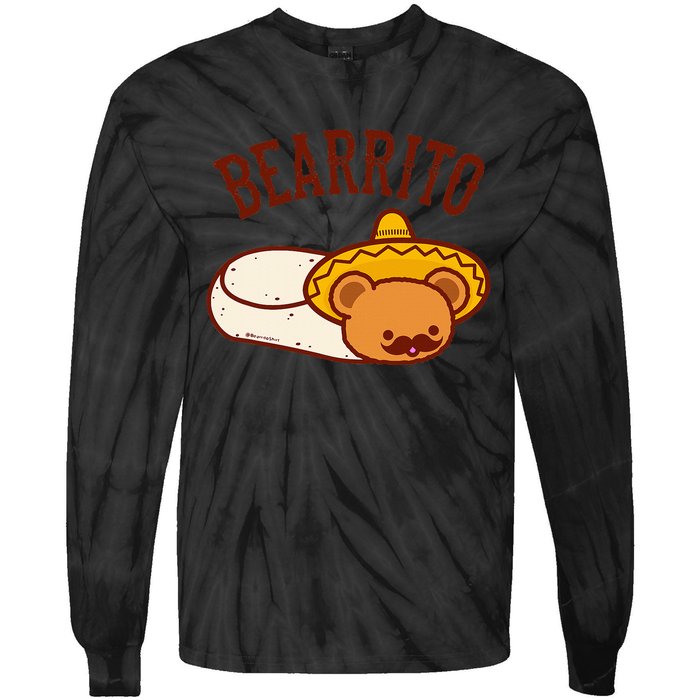 Mexican Bearrito Teddy Bear Burrito With Mustache Tie-Dye Long Sleeve Shirt