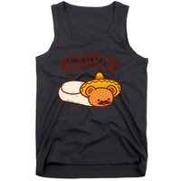 Mexican Bearrito Teddy Bear Burrito With Mustache Tank Top