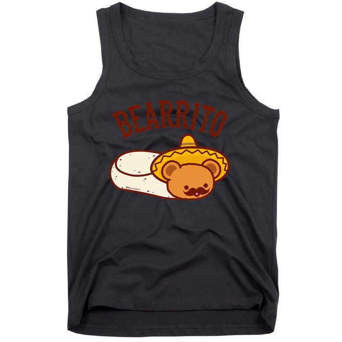 Mexican Bearrito Teddy Bear Burrito With Mustache Tank Top