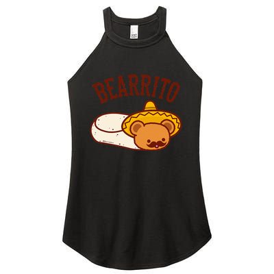 Mexican Bearrito Teddy Bear Burrito With Mustache Women's Perfect Tri Rocker Tank