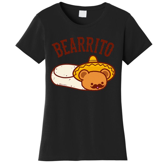 Mexican Bearrito Teddy Bear Burrito With Mustache Women's T-Shirt