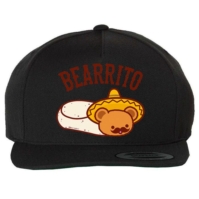 Mexican Bearrito Teddy Bear Burrito With Mustache Wool Snapback Cap