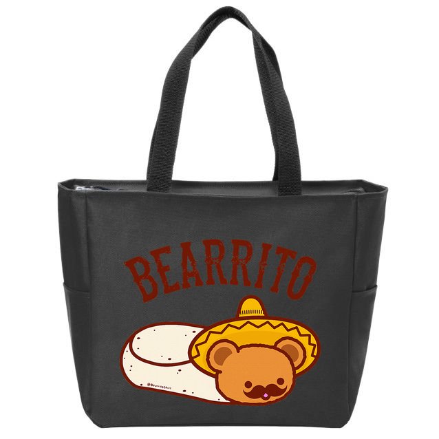 Mexican Bearrito Teddy Bear Burrito With Mustache Zip Tote Bag