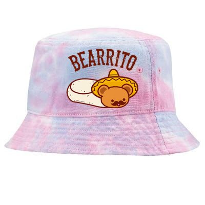 Mexican Bearrito Teddy Bear Burrito With Mustache Tie-Dyed Bucket Hat