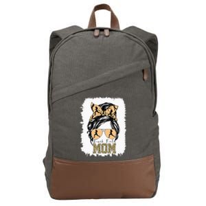 Messy Bun Track Field Mom Running Jogging Runner Bleached Cotton Canvas Backpack