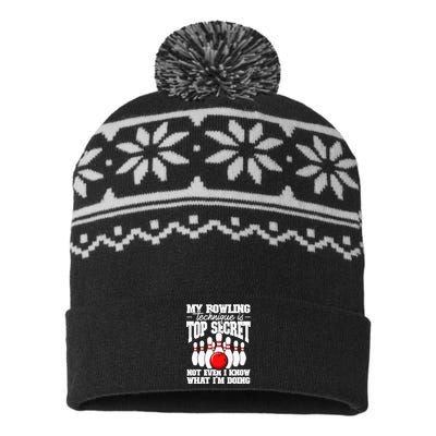 My Bowling Technique Is Secret Funny Bowling Bowler USA-Made Snowflake Beanie