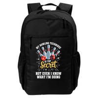 My Bowling Technique Is Top Secret Funny Bowling Bowler Backpack