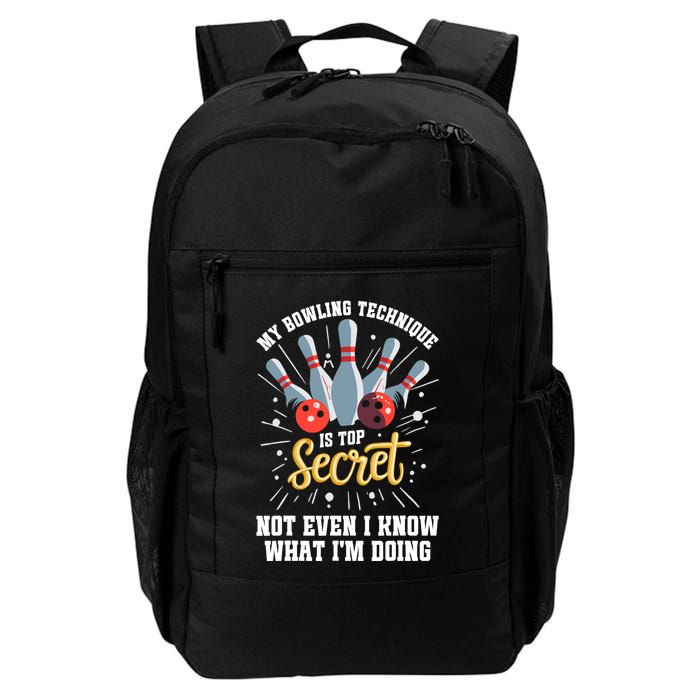 My Bowling Technique Is Top Secret Funny Bowling Bowler Backpack